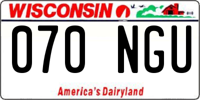 WI license plate 070NGU