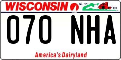 WI license plate 070NHA