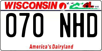 WI license plate 070NHD