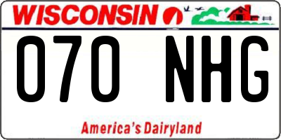 WI license plate 070NHG