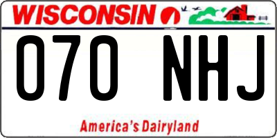 WI license plate 070NHJ