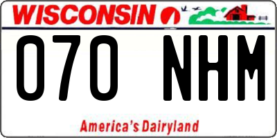 WI license plate 070NHM