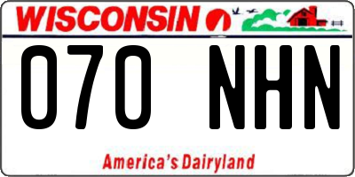WI license plate 070NHN