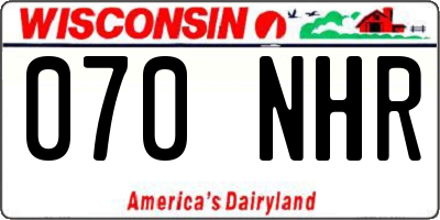 WI license plate 070NHR