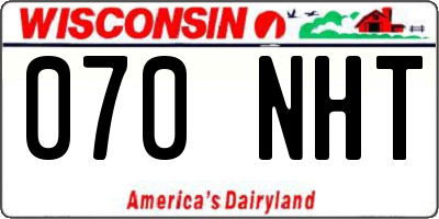 WI license plate 070NHT