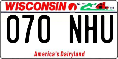 WI license plate 070NHU