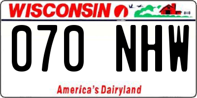 WI license plate 070NHW