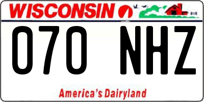 WI license plate 070NHZ
