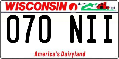WI license plate 070NII