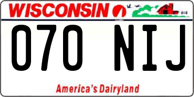 WI license plate 070NIJ