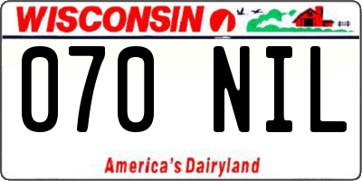 WI license plate 070NIL