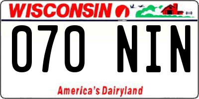 WI license plate 070NIN