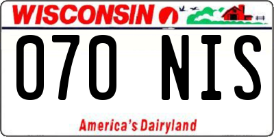 WI license plate 070NIS
