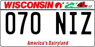 WI license plate 070NIZ
