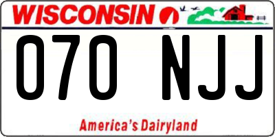 WI license plate 070NJJ