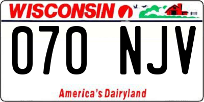 WI license plate 070NJV