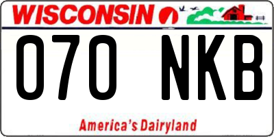 WI license plate 070NKB