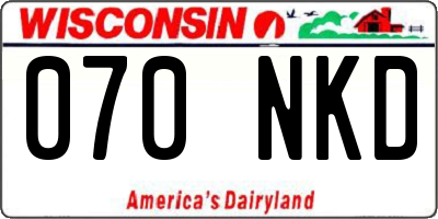 WI license plate 070NKD