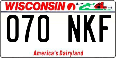 WI license plate 070NKF