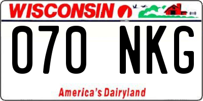 WI license plate 070NKG