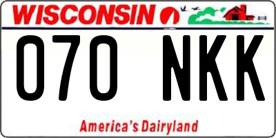 WI license plate 070NKK