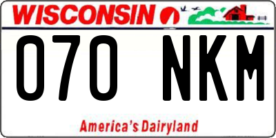 WI license plate 070NKM