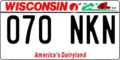 WI license plate 070NKN