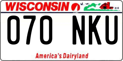 WI license plate 070NKU