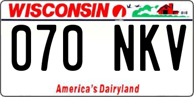 WI license plate 070NKV