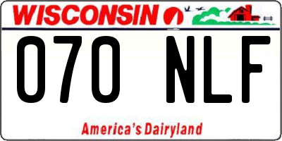 WI license plate 070NLF