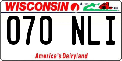 WI license plate 070NLI