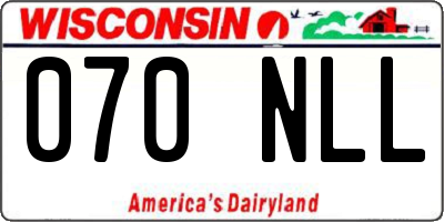 WI license plate 070NLL