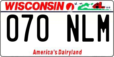 WI license plate 070NLM