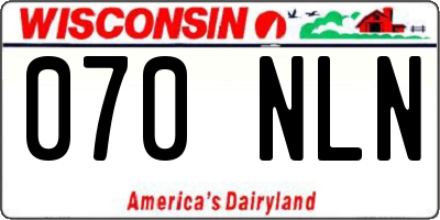 WI license plate 070NLN