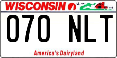 WI license plate 070NLT