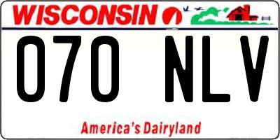 WI license plate 070NLV