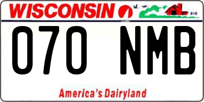 WI license plate 070NMB