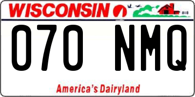 WI license plate 070NMQ