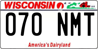 WI license plate 070NMT