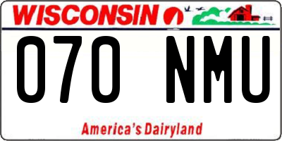 WI license plate 070NMU