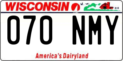 WI license plate 070NMY