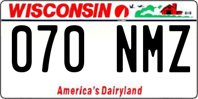 WI license plate 070NMZ