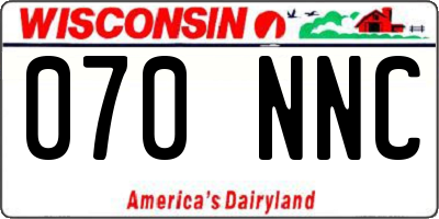 WI license plate 070NNC