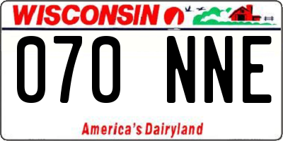 WI license plate 070NNE