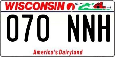 WI license plate 070NNH