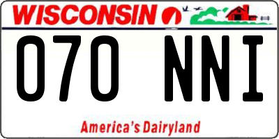 WI license plate 070NNI