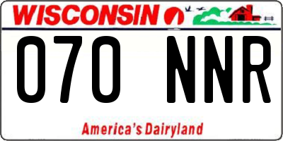 WI license plate 070NNR