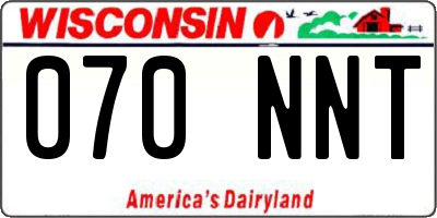 WI license plate 070NNT