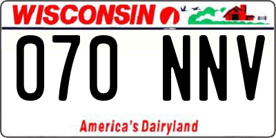 WI license plate 070NNV