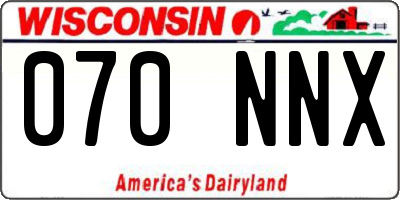 WI license plate 070NNX